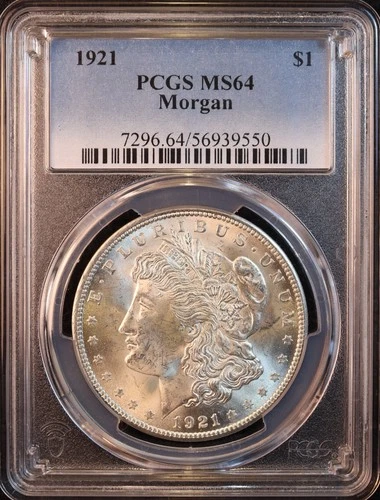 1921-P Morgan Silver Dollar - PCGS MS64! Attractive Choice Uncirculated!