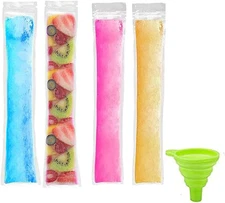 100 Pcs Disposable Ice Popsicle Mold Bags BPA Free Freezer Tubes Ice Candy Pops 