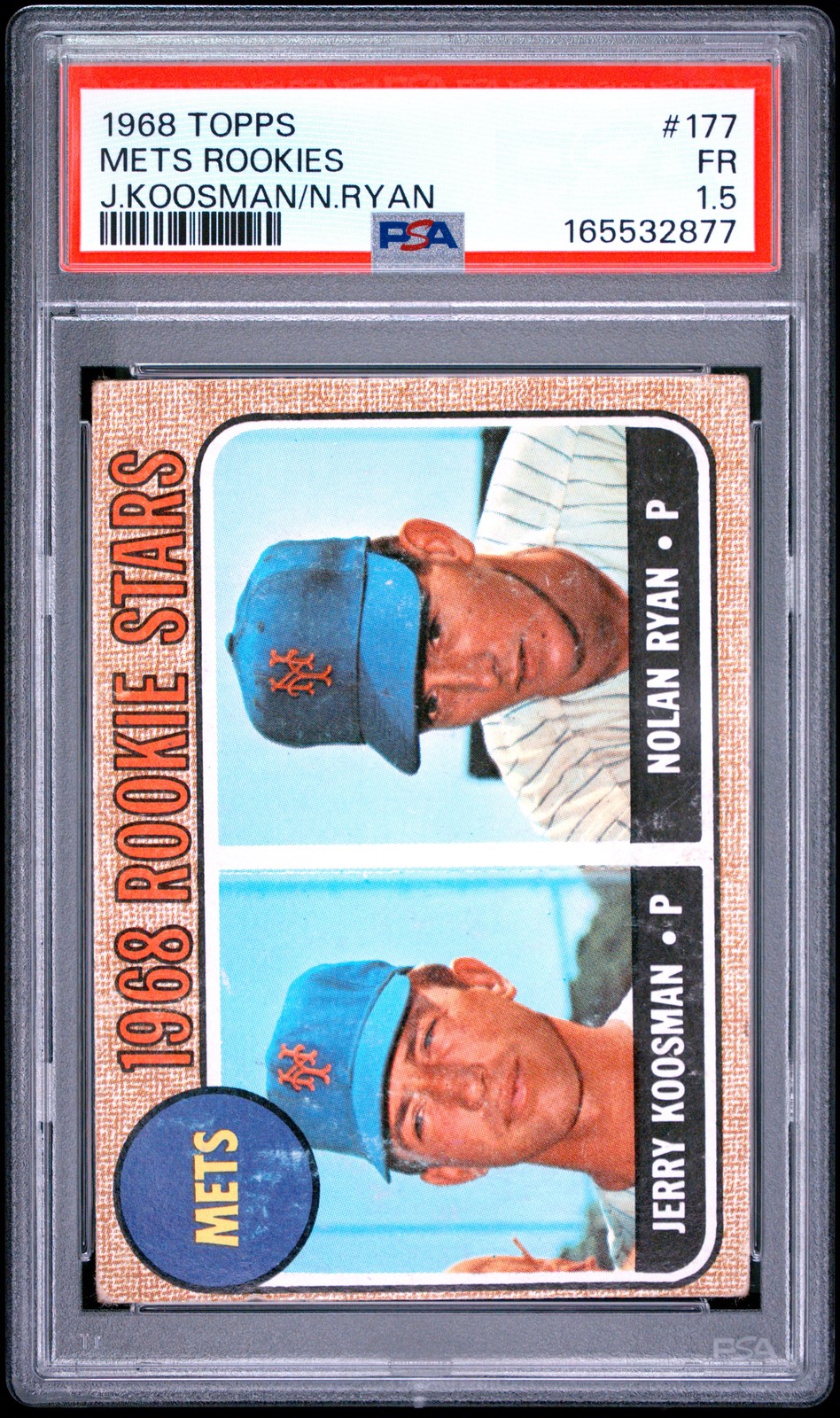 1968 TOPPS JERRY KOOSMAN/NOLAN RYAN #177 METS ROOKIES ROOKIE RC PSA 1.5