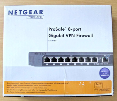 NETGEAR ProSAFE 8-PORT Gigabit VPN Business-class Firewall Model FVS318G 100NAS