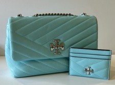 Tory Burch Small Kira Chevron Convertible Shoulder Bag And Wallet Light Celeste