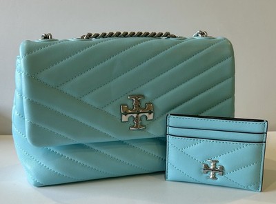 Tory Burch Small Kira Chevron Convertible Shoulder Bag And Wallet Light Celeste