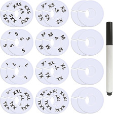25 Pcs Clothing Rack Size Dividers round White Plastic Size Markers for Clothing