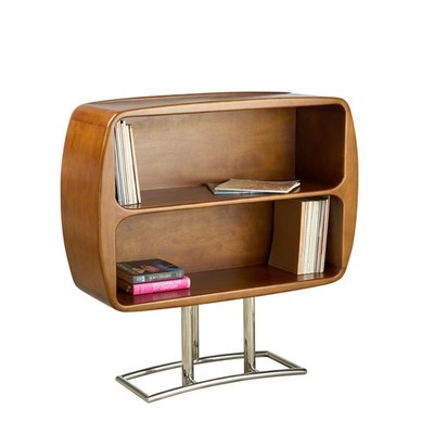 Regal  ''Marisol'' mit Chromgestell massiv Holz Mid Century offen 70er Vintage NEU