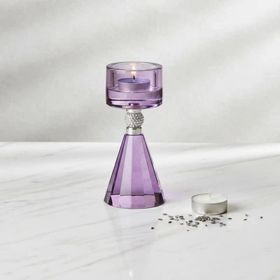 Bougeoir En Cristal Coloré Design Minimaliste pour Salon, Mariage - Photo 1/4