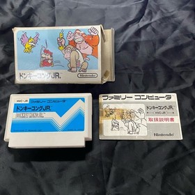 FC Soft Donkey Kong JR. Box with manual Dig Dug 2 Famicom Family Computer