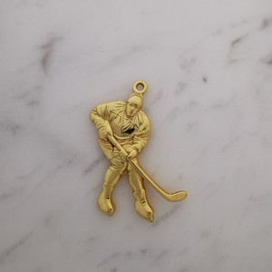 Authentic Gold-Plated Ice Hockey Pendant Necklace in 925 Sterling Silver – Charm for Men
