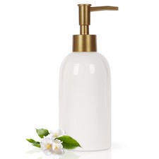 Natheeph 14OZ Ceramic Soap Dispenser Pump Can White
