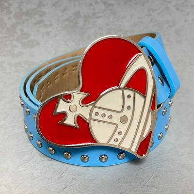 Vivienne Westwood Belt Heart Buckle Light Blue Total Length: 107cm Width: 3.8cm