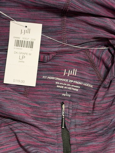 NEW J. Jill Women’s Fit Performance Zip-Front Hoodie Size Large Petite - Picture 4 of 6