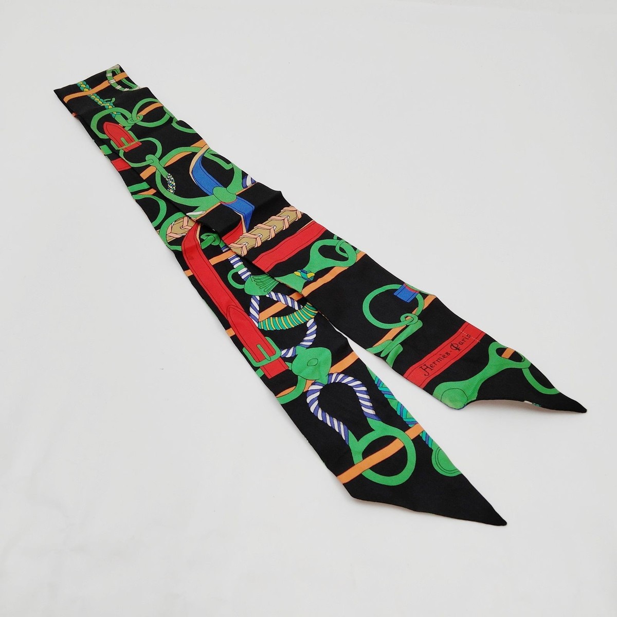HERMÈS ツイリー Hermes scarf Twilly Black Silk100% 2876541 | eBay