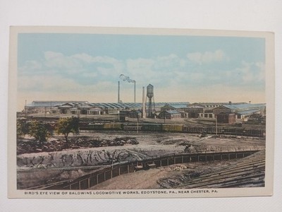 Vintage Postcard Birds Eye View Of Baldwins Locomotive Works Eddystone Pa