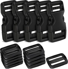 5Set Buckles for Nylon Webbing Straps 1", Quick Side Release Plastic Buckles Cli