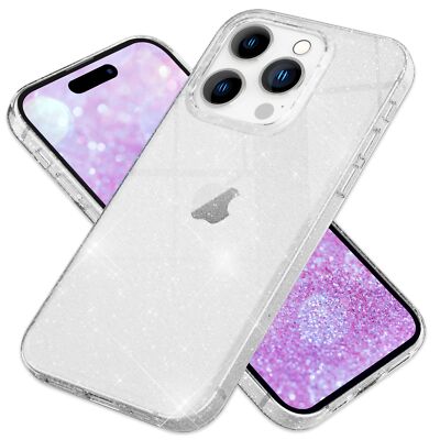 NALIA Glitzer Silikonhülle iPhone 16 Pro Max Case funkelnd stoßfest