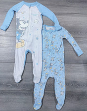 Disney BABIES Pajamas Mickey Mouse Snug-Fit 2-Pack BLUE 9M NWOT