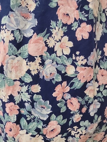 Vintage Eber San Francisco Gr. 16 Blumenmuster Midi Kleid/Tee Garten Party Baumwolle - Bild 8 von 13
