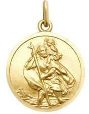 9CT GOLD SAINT CHRISTOPHER FREE ENGRAVING ST CHRIS PENDANT CHARM MEDAL GIFT BOX