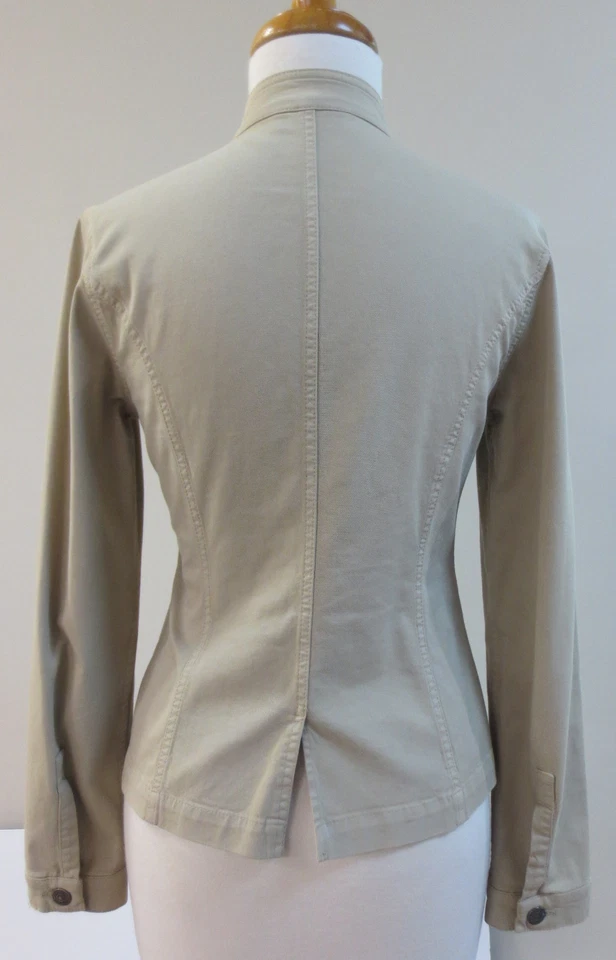 Jaqueta Blazer PIAZZA SEMPIONE Bege Algodão Botão Frontal Tamanho 38 EUA 2, ESTADO PERFEITO - Imagem 3 de 4