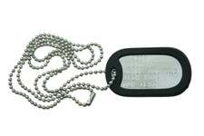 Custom Embossed Single Military Style Stainless Steel Dog Tag 30" Chain Necklace