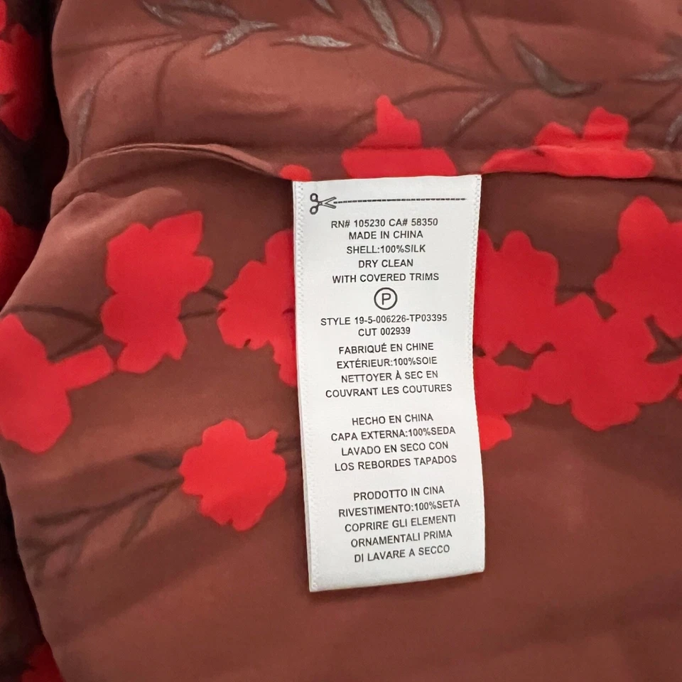 Blusa Equipment Maisa Floral Abotonada Seda Satén En Pimentón Humo Multi L Foto 3 de 4
