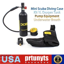 Mini Scuba Diving Case Kit 1L Oxygen Tank  Equipment Underwater Breath New