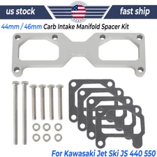 Intake Manifold Spacer Kit  44mm / 46mm For Kawasaki Jet Ski JS 440 550 Aluminum