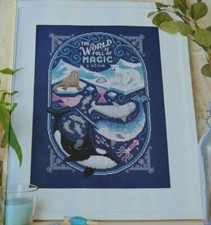 Cross Stitch Chart Only Poster Sampler Arctic Animals Polar Bear Whale Seals