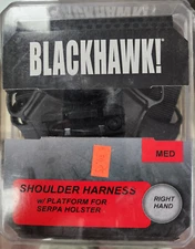 Blackhawk CQC Platform Shoulder Holster Harness Black Medium 41SH00BK New USA