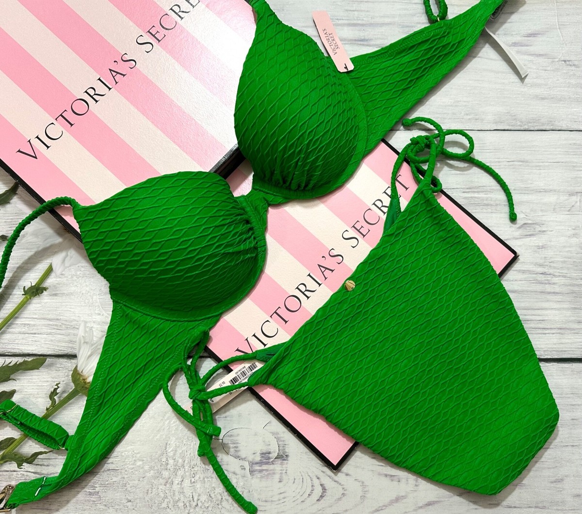 Victoria's Secret Swim Icon Push-Up Bikini Top Brazilian Side Tie