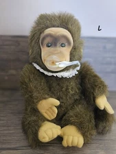 Hosung Monkey Puppet Plush Baby Chimp Squeaker  Vintage 1994