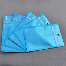 100 Flat Clear/Blue/Silver QuickQlick™Bags w/ Hang Hole in a Variety of Sizes