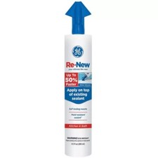 GE Re-New KITCHEN  BATH SPECIALTY SILICONE SEALANT  WHITE  Caulk TUBE 9.5FlOz