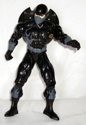 NINJA 2001 Sunco  Action Figure Ninja Ciber #2 Black with Backpack & Weapons