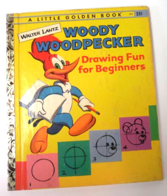 Vintage 1959 WOODY WOODPECKER Drawing Fun For Beginners Little Golden Book
