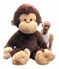 Big Plush Giant Stuffed Monkey 4 Feet Tall Soft Brown Large Plush Animal 48" New