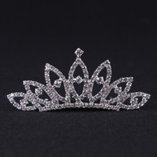 Princess Crown Comb, Rhinestone Tiara with Mini Comb for Parties Photos