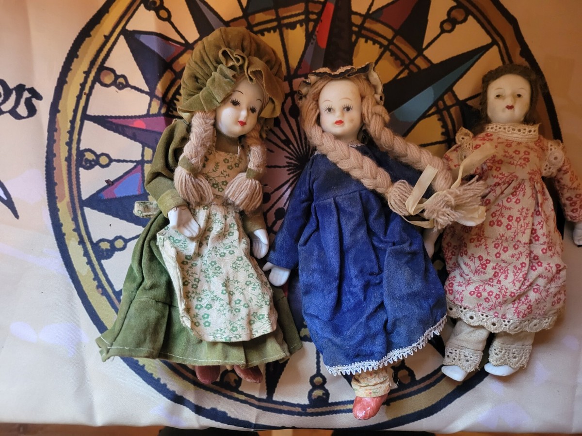 Antique ドール　special set Vintage lot Porcelain/Cloth DOLL Hand Made, Hand painted, Rare 3