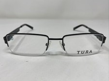 Tura Mod.T136 BLK 52-18-140 Black Metal Half Rim Eyeglasses Frame MF50