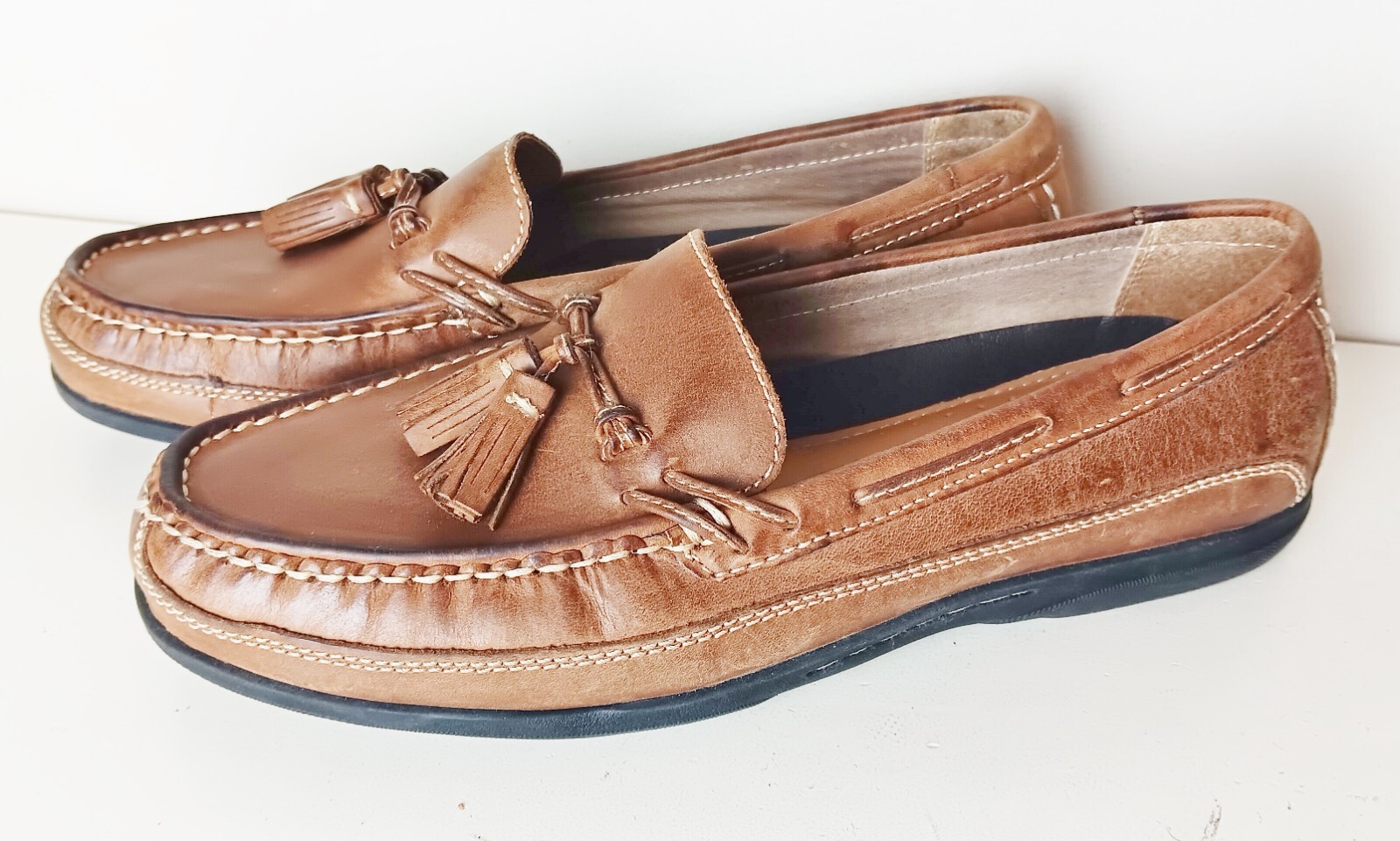 Johnston and Murphy Men's Brown Leather Tassel Lo… - image 1