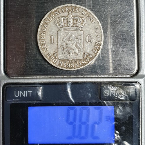 Netherlands 1 Gulden Willem William II 1855 Fine - Picture 4 of 4