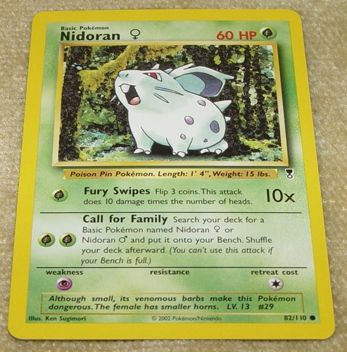 NIDORAN & NIDORINA 82/110 55/110 LEGENDARY COLLECTION 2002 POKEMON TCG CARD HTF - Picture 4 of 7