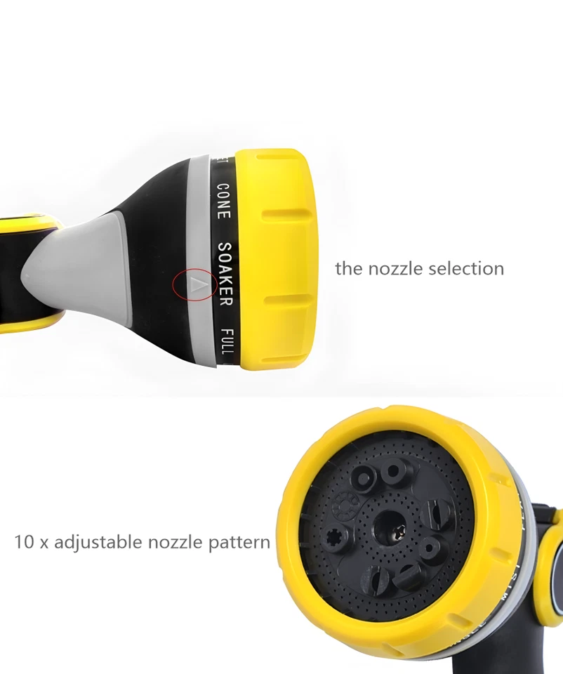 hose pipe spray gun high pressure garden lawn car wash watering tool pet shower - Image 2 of 4