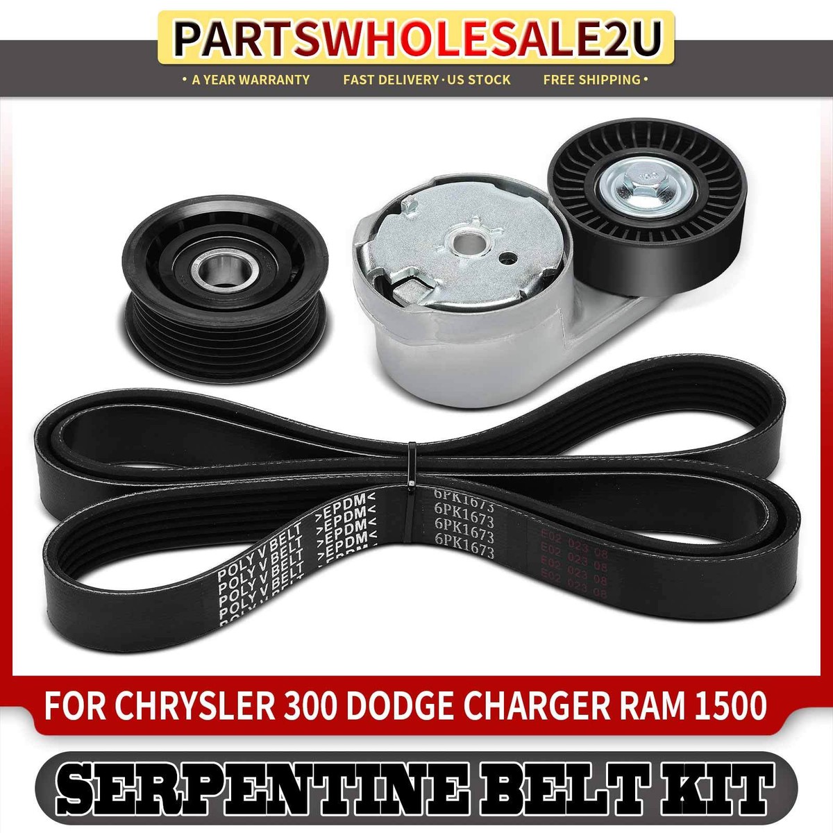 Chrysler 300 A-Premium Serpentine Belt Kit W/Tensioner Fits