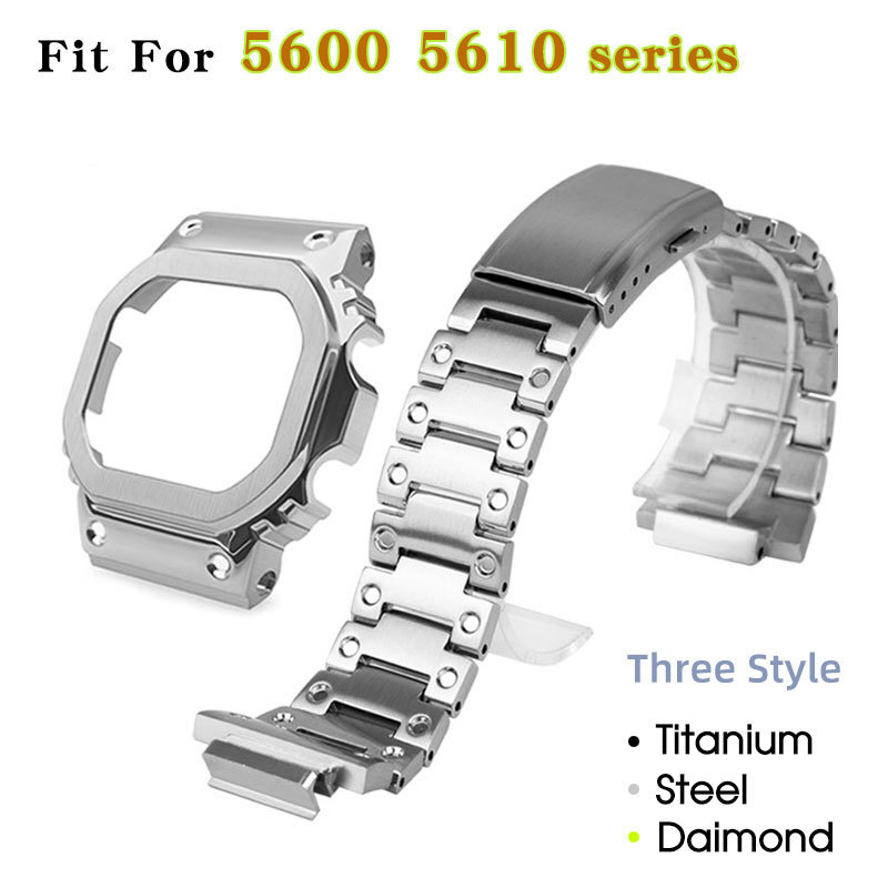 Case Cover Watch Band Strap Bezel For Casio G-SHOCK DW5600 GWM5610 Mod Kit  Metal