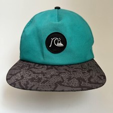 Quiksilver Baseball Hat Snapback Cap Skate Surf Blue Gray One Size Cotton Blend