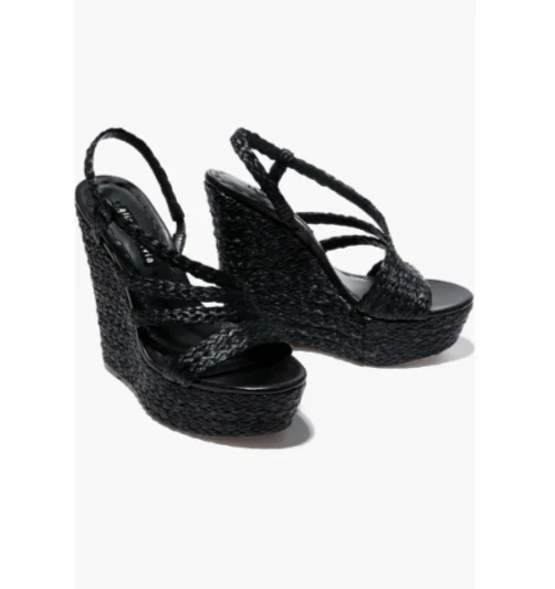 Sandalia de cuero alpargata con plataforma de cuña tejida ALICE + OLIVIA Tenley 7,5 Foto 4 de 4