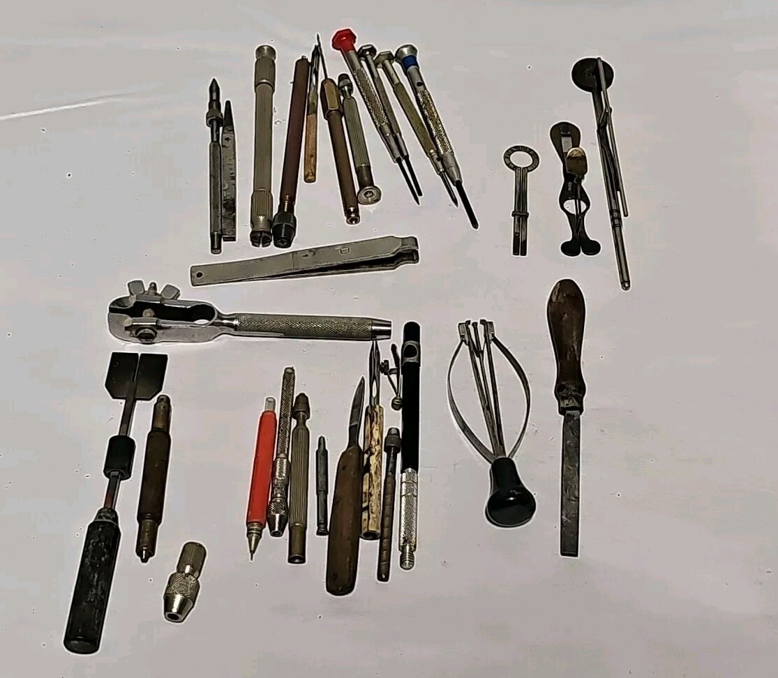 Lot Of Vintage Watch Repair Engraving antique clocks Tools , Brookstone