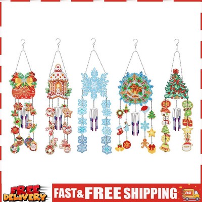 Double Sided Snowflakes Crystal Wind Chimes Pendant Kit for Home Garden Window S