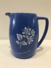 New Devon Pottery Windermere Milk Cream Jug Newton Abbot Blue Floral 