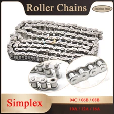 Simplex Roller Chains 04C/06B/08B/10A/12A/16A Stainless Steel 304/201 Chains